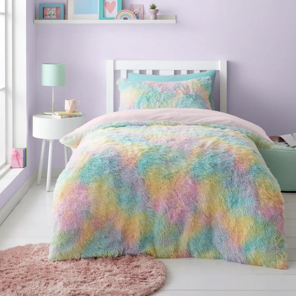 Двойно детско спално бельо от микроплюш 200x200 cm Rainbow Cuddly – Catherine Lansfield