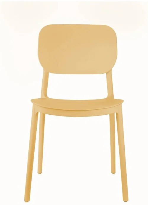 Жълт пластмасов трапезен стол Cheer – Leitmotiv