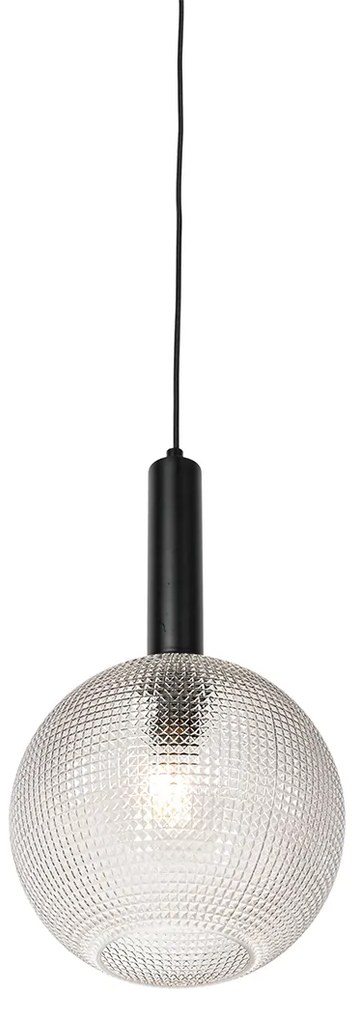 Дизайнерски висящ аплик черен с опушено стъкло - Chico