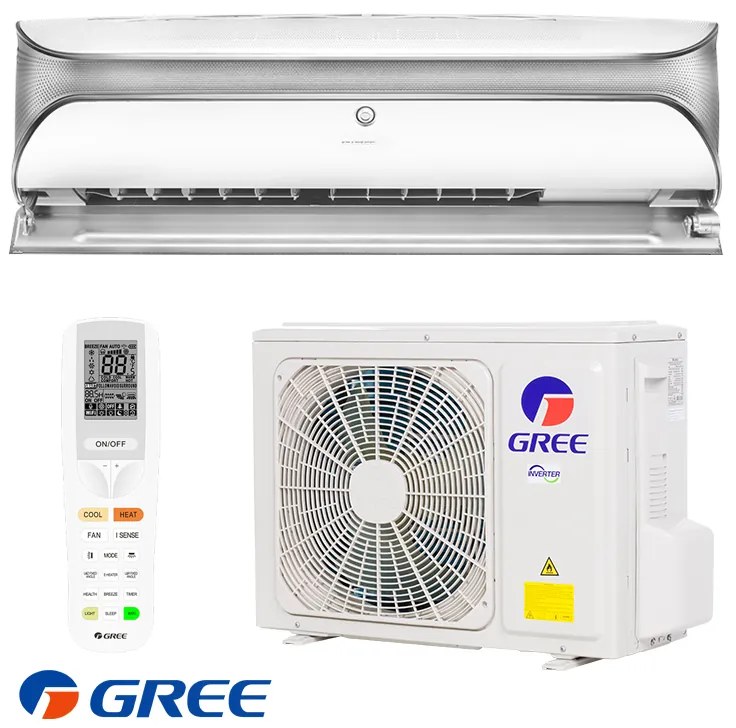 Инверторен климатик Gree Soyal II GWH12AKCXD-K6DNA1A, 12000 BTU, 27 м2, A+++, Wi-Fi, R-32, Бял/сив