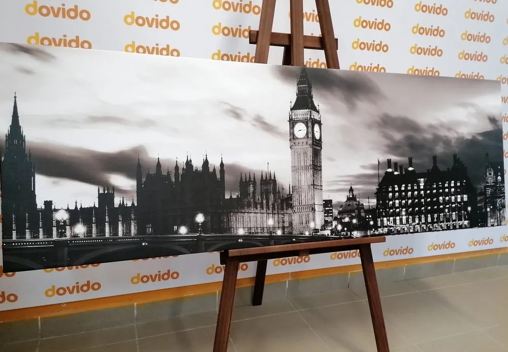 Картина на платно – Big Ben в Лондон в черно и бяло