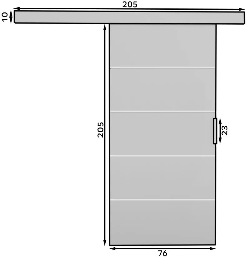 Плъзгаща се врата Piedmont-Gkri-Length: 106 cm