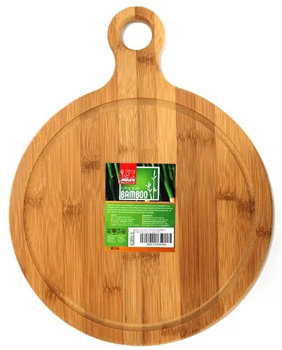 Бамбукова дъска кръгла с дръжка ф30,5см (B3066-9)