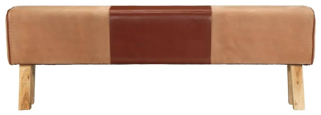 320608 vidaXL Пейка гимнастическа 160 см кафява естествена кожа акация масив