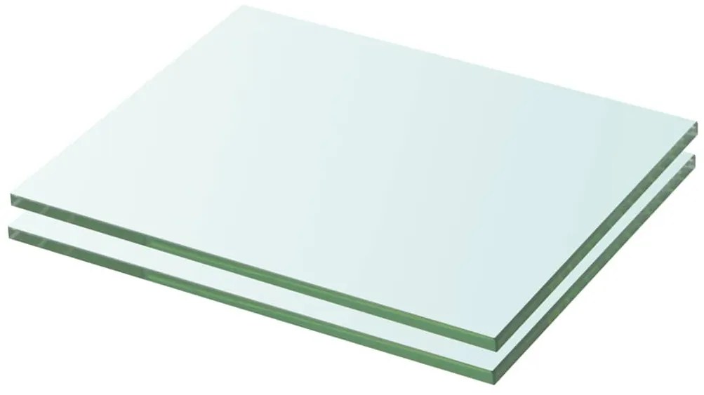 3051544 vidaXL Рафтове, 2 бр, панели прозрачно стъкло, 20x20 см