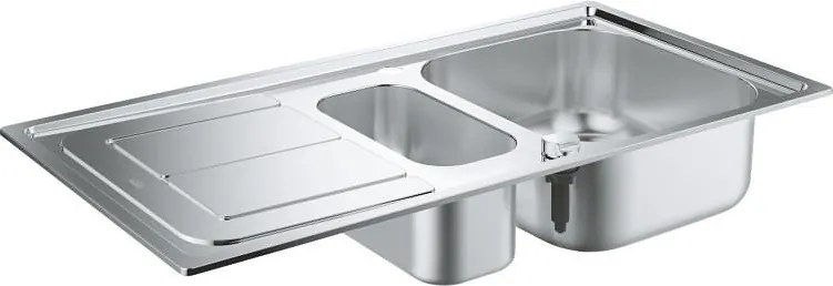 Кухненски умивалник с две купи и отцедник 970 x 500 mm K300