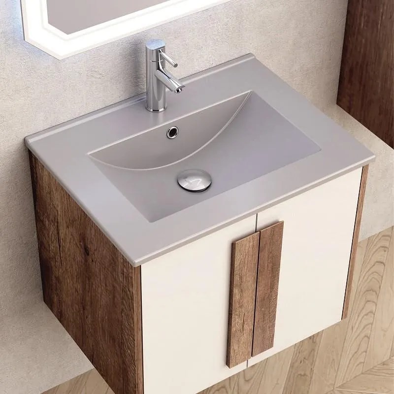 Конзолен PVC шкаф BG 6451 + 6066G, сив мат, 60x45x50см