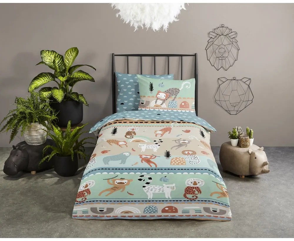 Единично удължено памучно детско спално бельо 140x220 cm Play – Good Morning