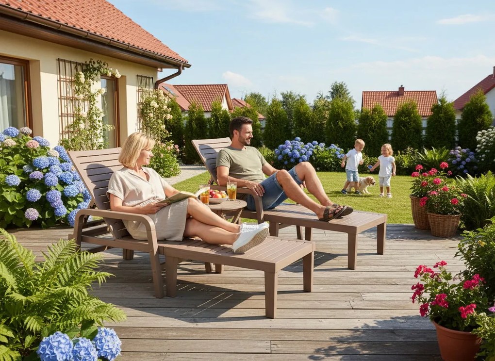 Шезлонг Concavo-светлокафяв