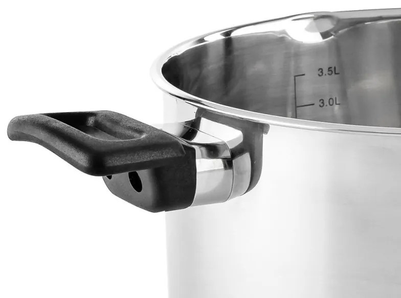 Тенджера Luigi Ferrero Sophia FR-3404, 22x12 см, 4.2 л, Стомана 18/10, Стъклен капак, Индукция, Инокс