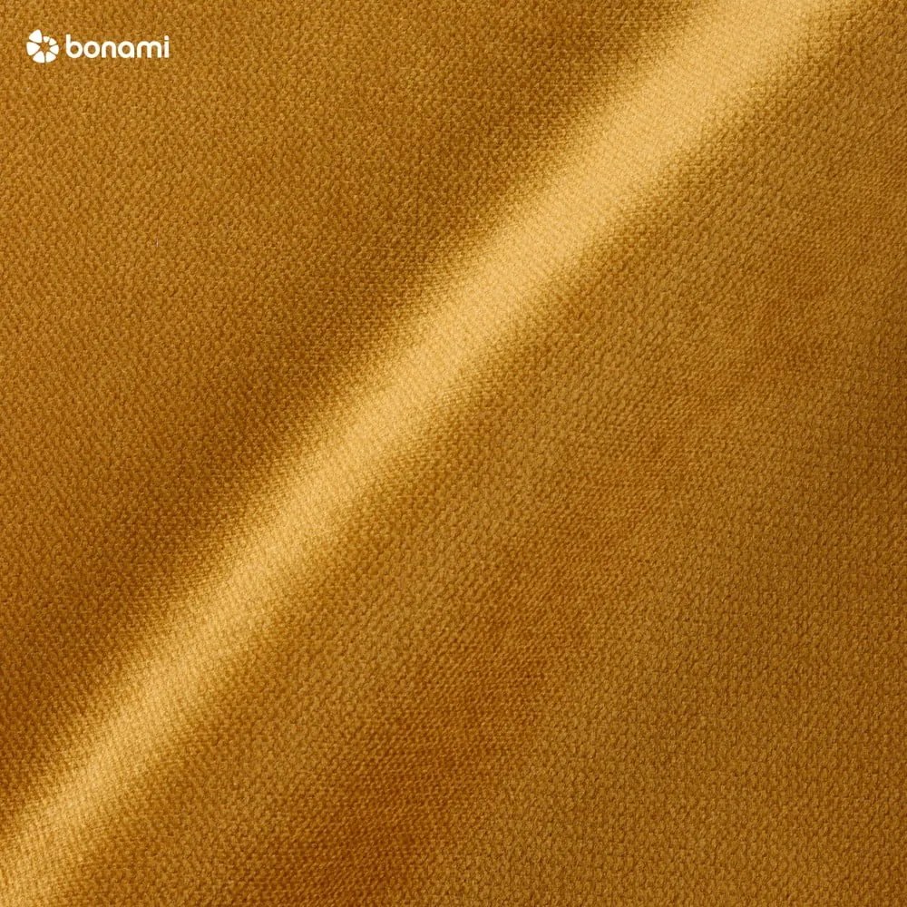 Ъглов разтегателен диван от кадифе в горчично жълто, ляв ъгъл Lofty Lilly - Miuform