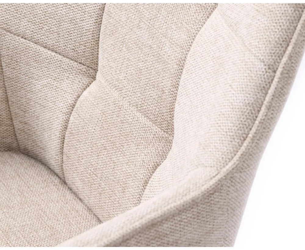 Бежов тапициран трапезен стол с подлакътници Nolan – Unique Furniture