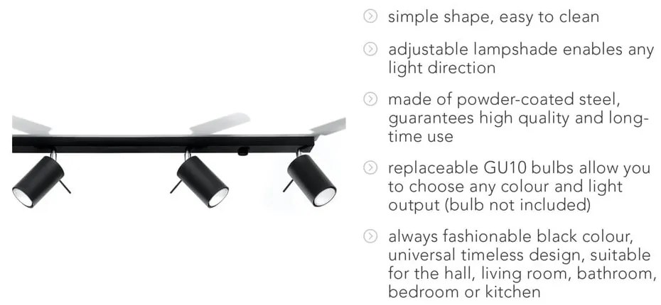 Черно таванно осветително тяло 4L Etna - Sollux