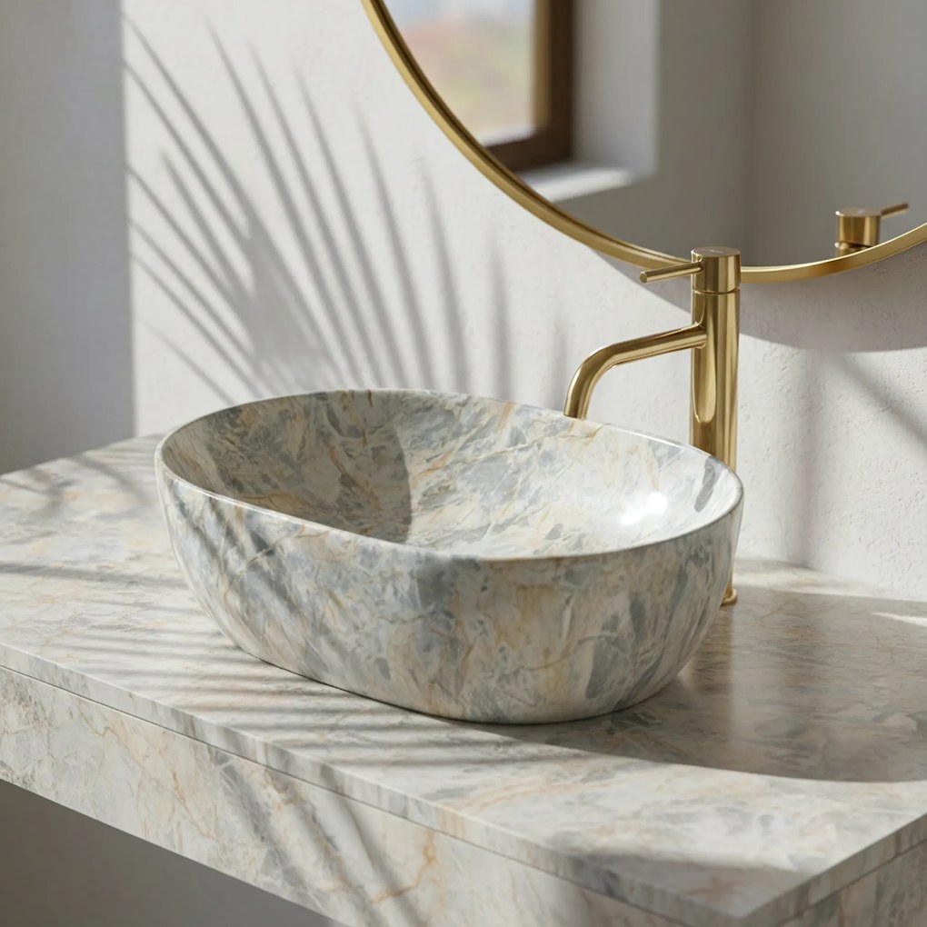 Умивалник за плот Rea Amelia Ruststone 48