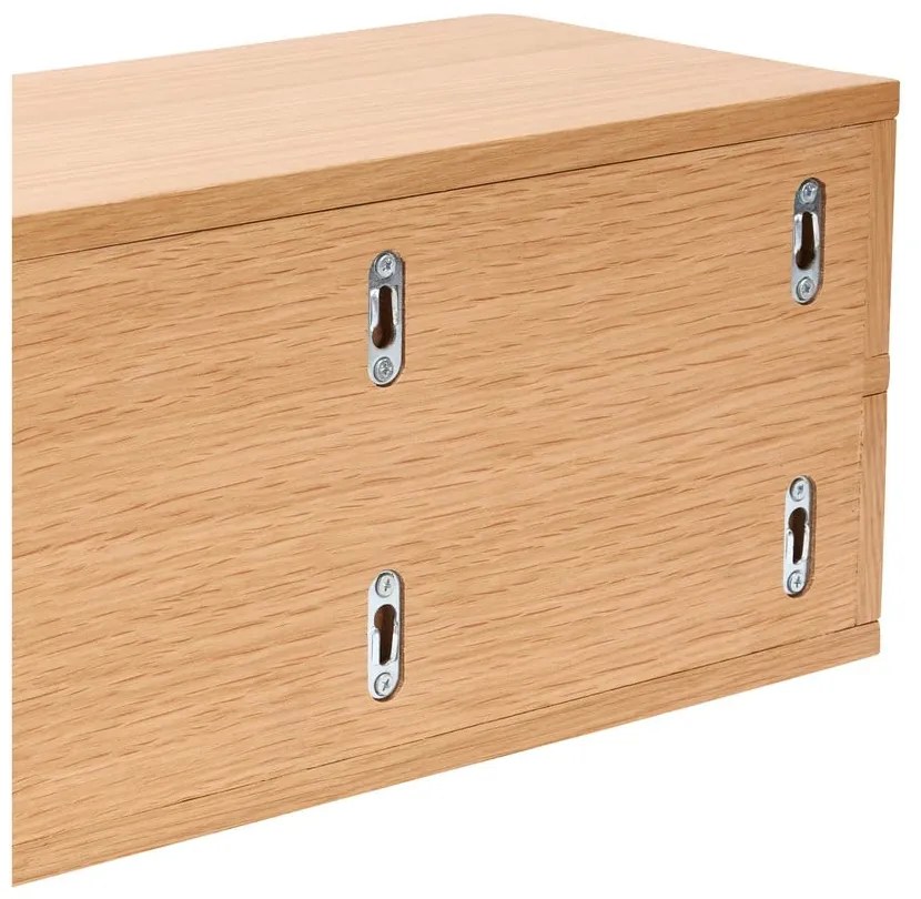 Висящо нощно шкафче с рафтове от дъб в естествен цвят Öppen - Hübsch