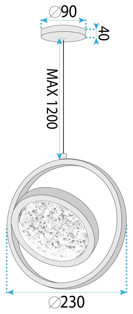 Висяща Кристална Лампа LHJ106-1CP LIGHT ROSE GOLD