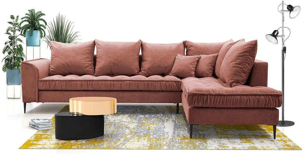 Ъглов диван Lena-Puce-Right