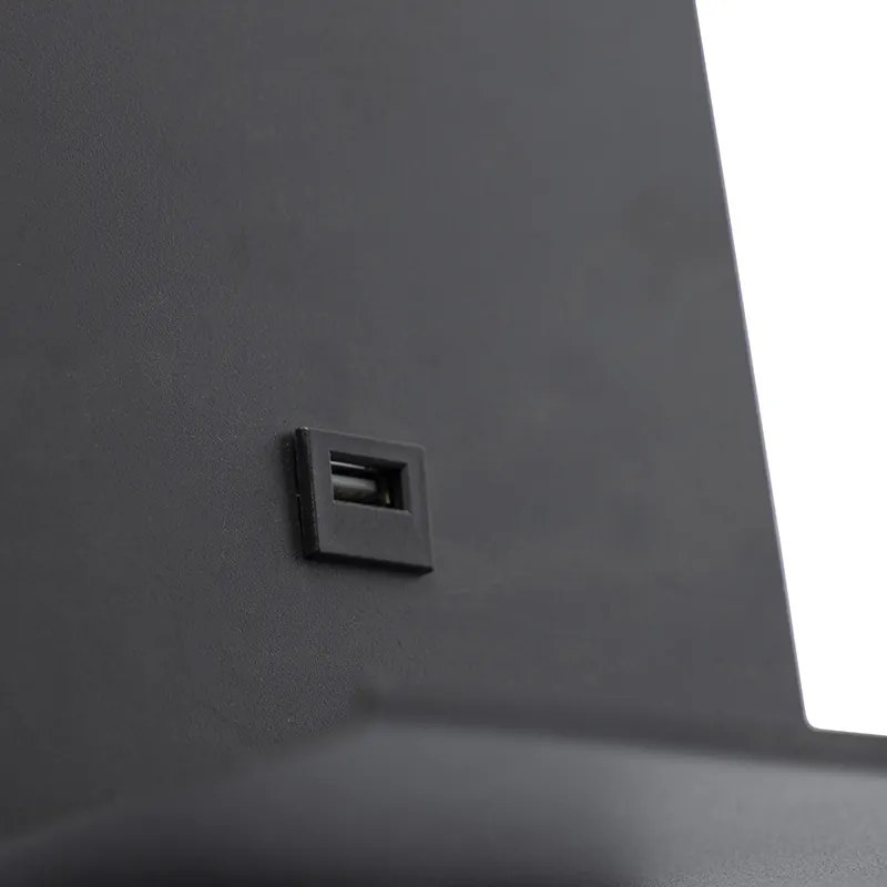 Модерна стенна лампа черна с USB и гъвкава ръка - Flero