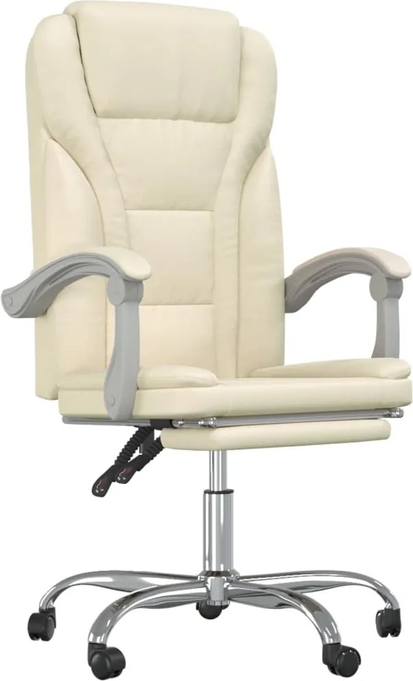 349700 vidaXL Накланяем офис стол, кремав, изкуствена кожа