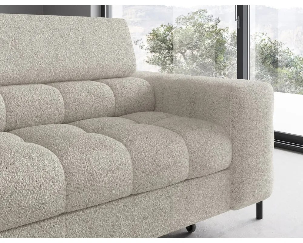 Кремав разтегателен ъглов диван с място за съхранение от букле (ляв ъгъл L форма) Ferucce – ELTAP