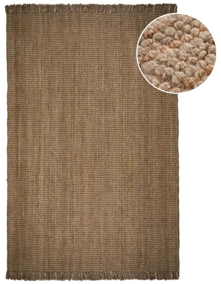 Кафяв килим от юта Юта, 200 x 290 cm - Flair Rugs