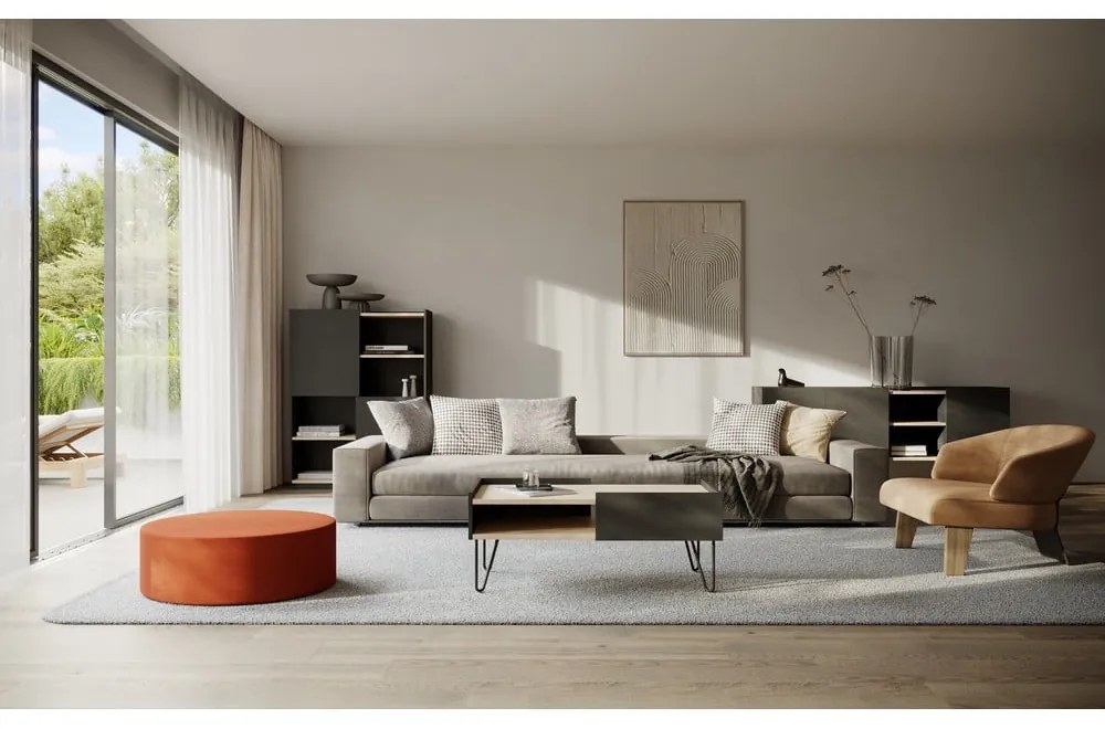 Черна матова етажерка 100x147 cm Nina - TemaHome