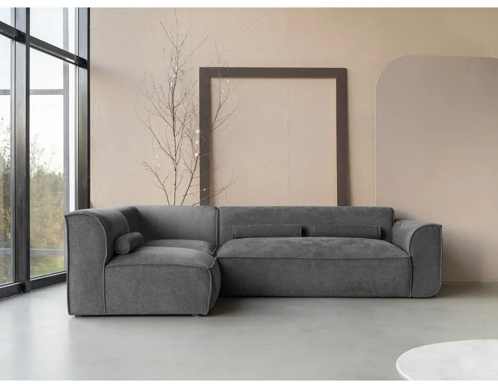 Сив ъглов диван (ляв ъгъл) Flex Felix – Miuform
