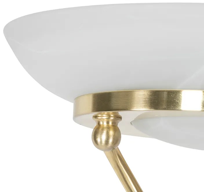 Подова лампа месинг с лампа за четене с LED и димер - Empoli