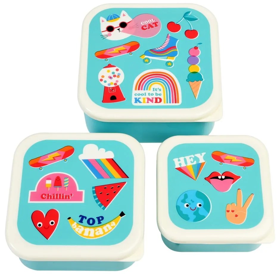 Тюркоазени детски кутии за храна 3 бр. Top Banana – Rex London