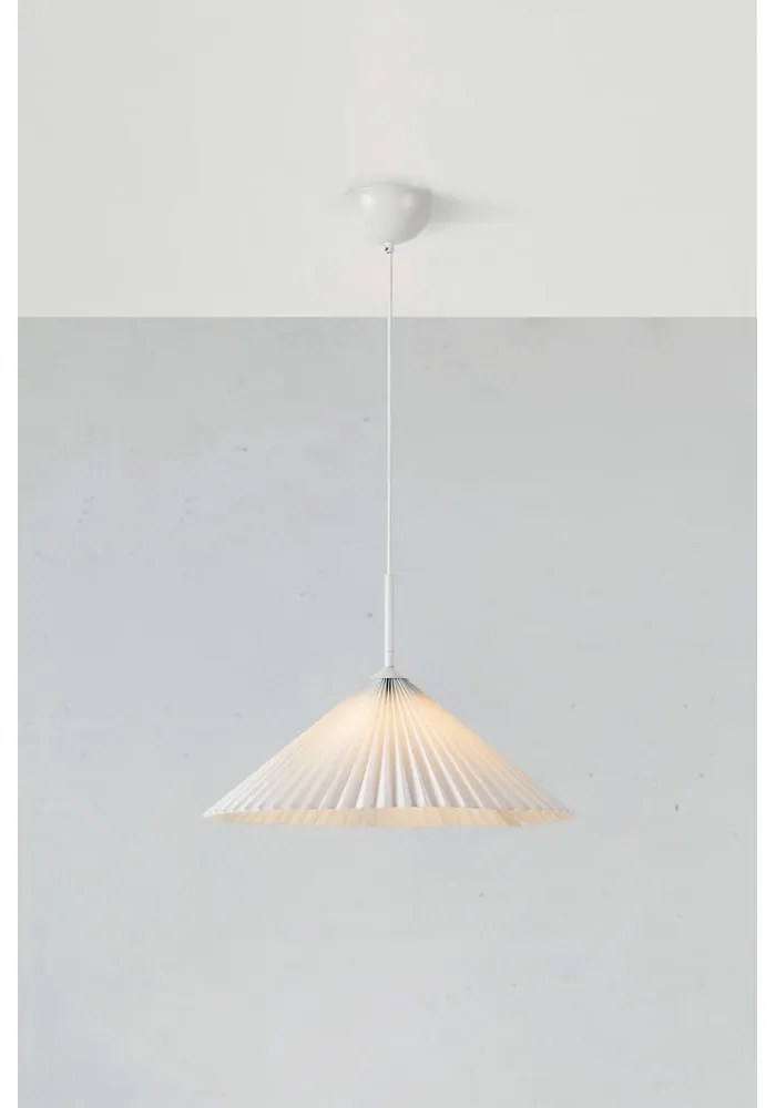 Бяла висяща лампа ø 50 cm Plisado - Markslöjd