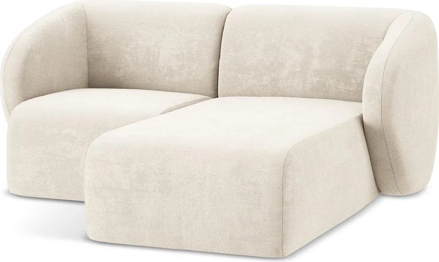 Бежов шенилов ъглов диван (десен ъгъл) Lani – Makamii