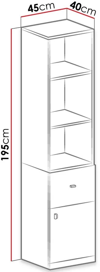 Етажерка за книги Mobi III-Kitrino