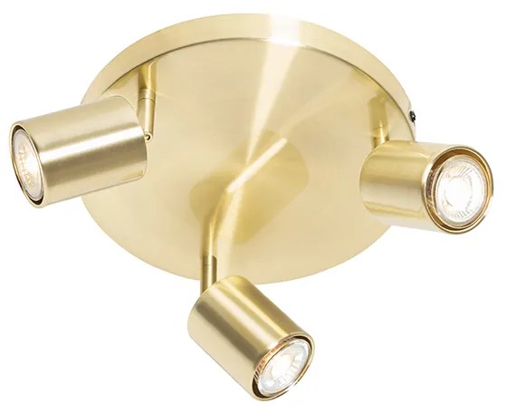 Модерна таванна лампа месинг регулируема кръгла 3-лампа - Java