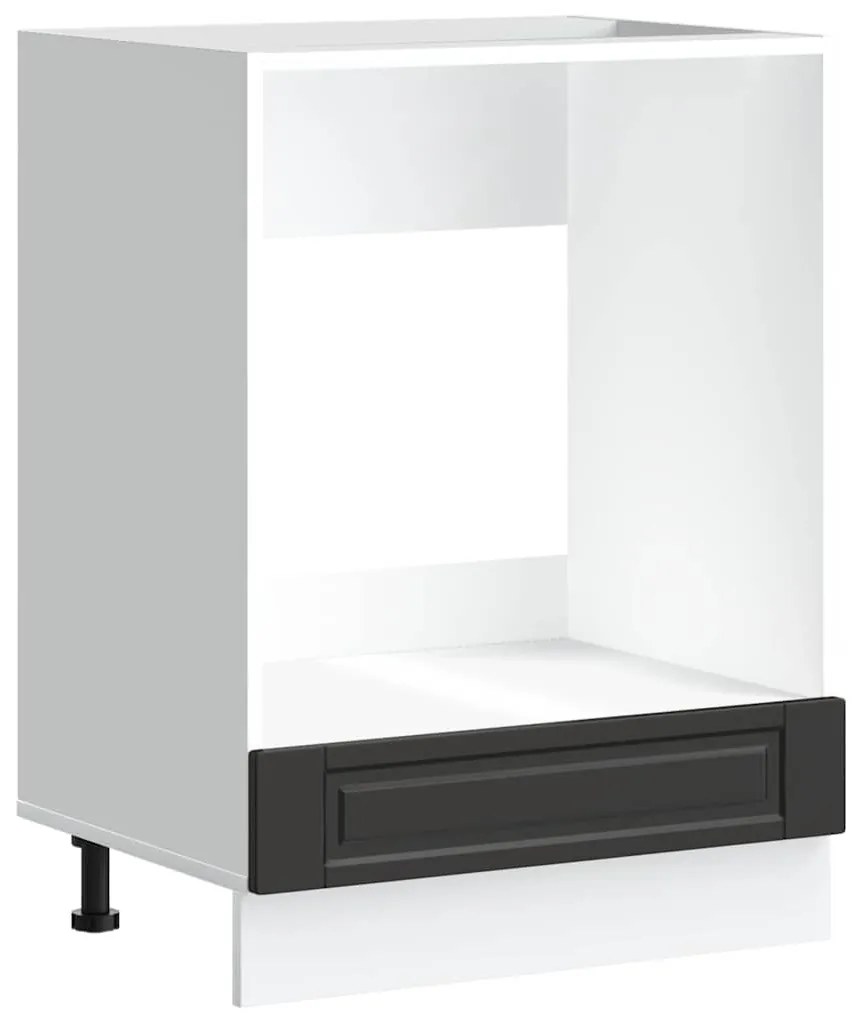 853998 vidaXL Шкаф за фурна, Porto, черен, инженерно дърво