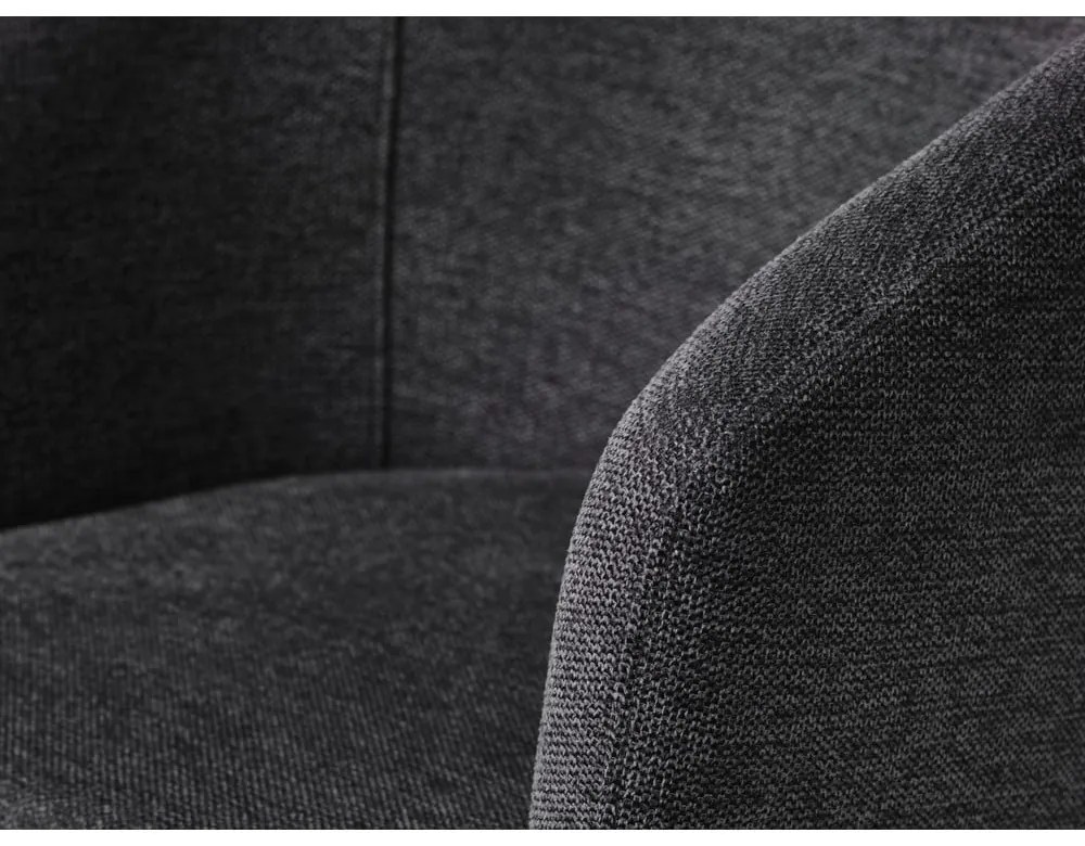 Тъмносив тапициран трапезен стол с подлакътници Easton – Unique Furniture