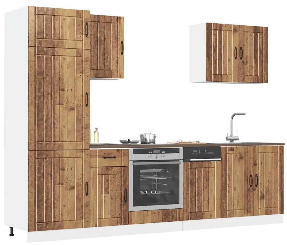 3314779 vidaXL Комплект кухненски шкафове от 7 части Lucca, инженерно дърво