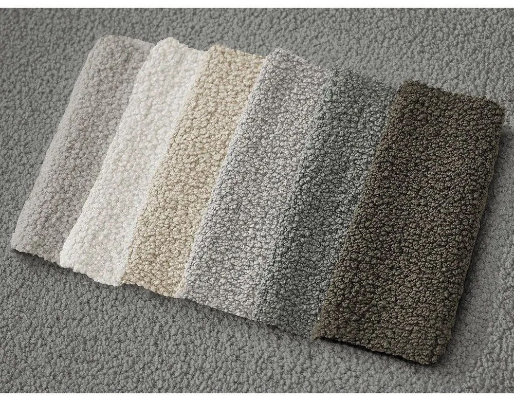 Тъмносив ъглов диван от прежда с примки от букле (ляв ъгъл) Leonore – Bobochic Paris