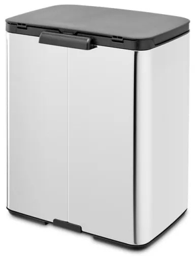 Кош за боклук Brabantia Bo Small 1006636, 12 л, Безшумно и плавно отваряне, Противоплъзгаща основа, Инокс