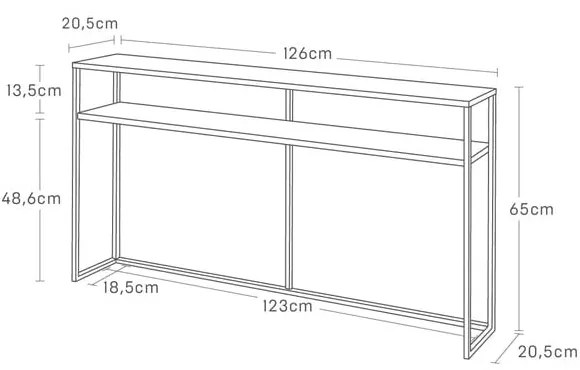 Конзолна маса от декор от ясен в черен и тъмнокафяв цвят 20,5x126 cm Tower – YAMAZAKI