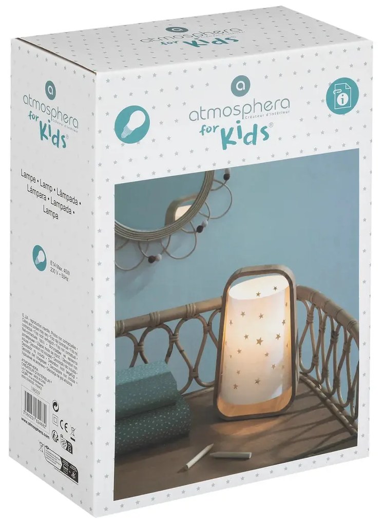 Детска нощна лампа atmosphera Stars, Бамбук, 27 cm