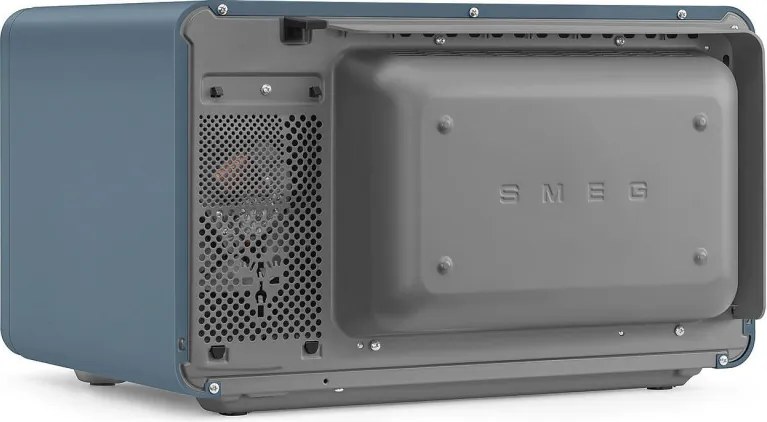 Комбинирана микровълнова фурна с горещ въздух SMEG Collezione MOC02SBMEU, 900W, 27 л, 25 програми, Плавно затваряне, Индивидуални настройки, Син