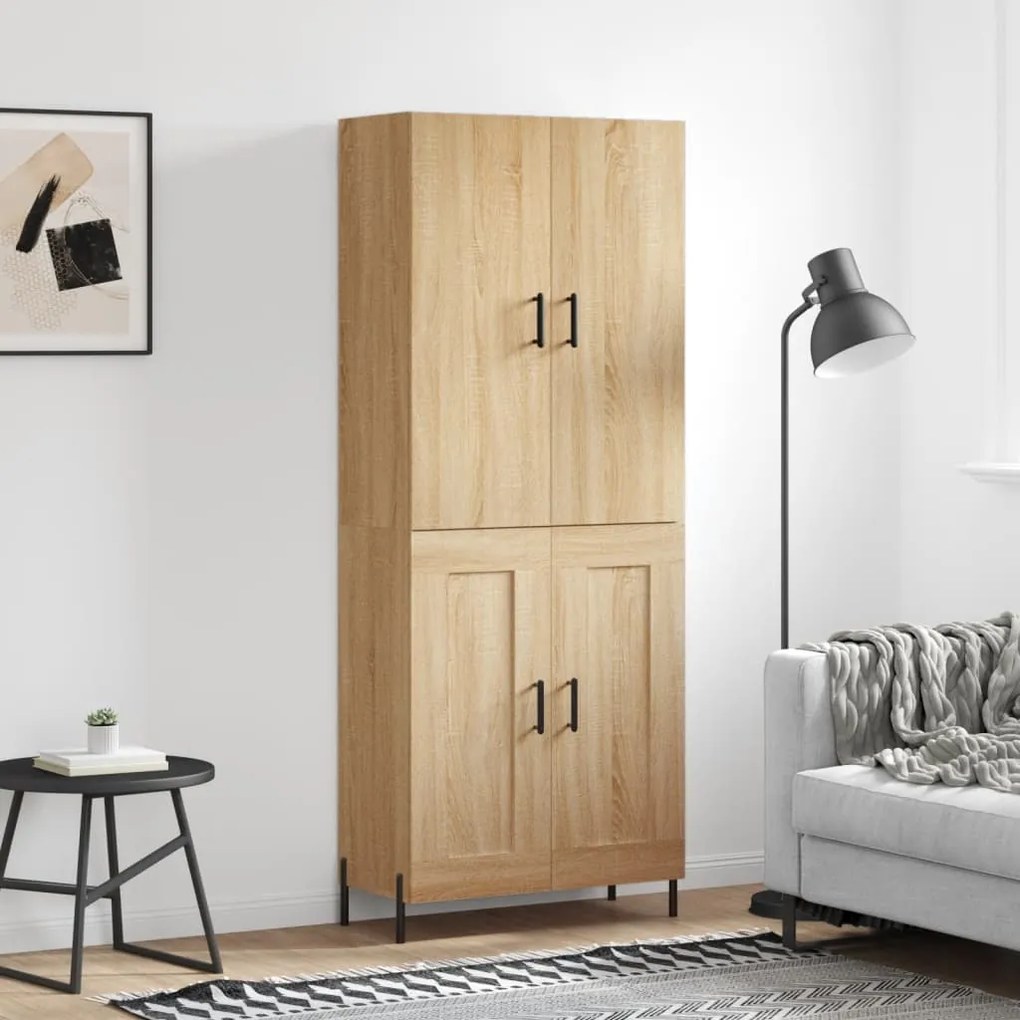 3195798 vidaXL Висок шкаф, дъб сонома, 69,5x34x180 см, инженерно дърво