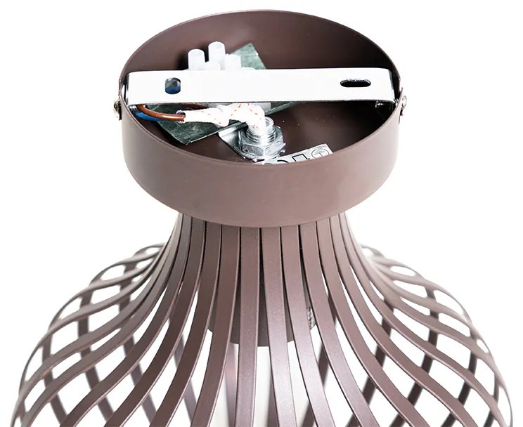 Модерна таванна лампа кафява 18 см - Saffira