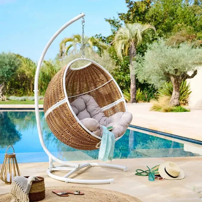 Висящо кресло Hesperide Orbiana, Таупе/Бяло