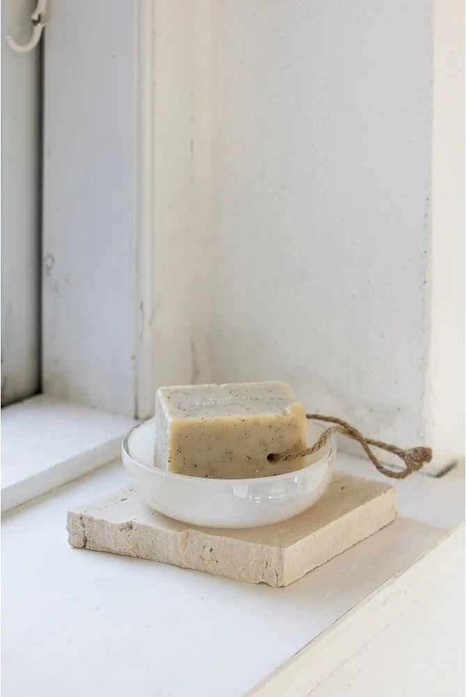 Кремава стъклена сапунерка Opal – Mette Ditmer Denmark