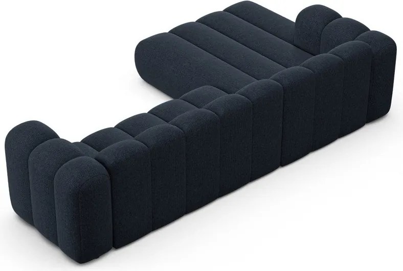 Тъмносин шенилов ъглов диван (ляв ъгъл) Lupine – Micadoni