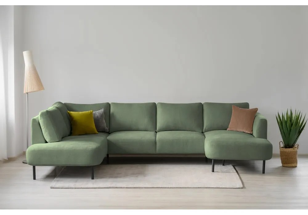 Зелен ъглов диван (ляв ъгъл/"U" форма) Hero – Scandic
