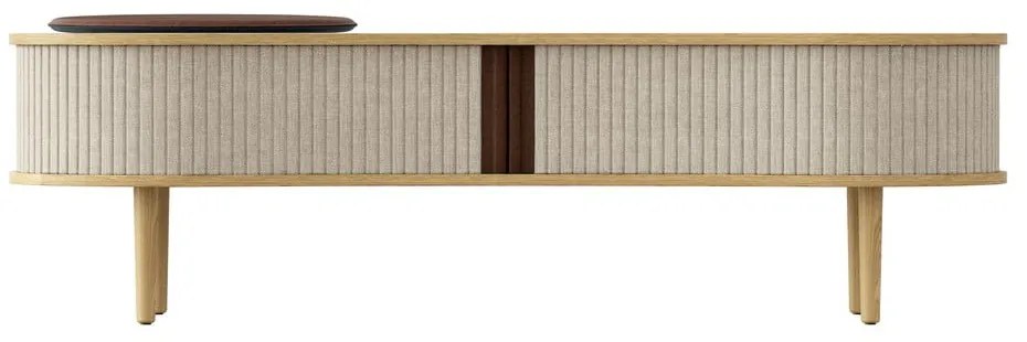 Масичка за телевизор с дъбов декор в бежово-натурален цвят 140x40 cm Audacious - UMAGE