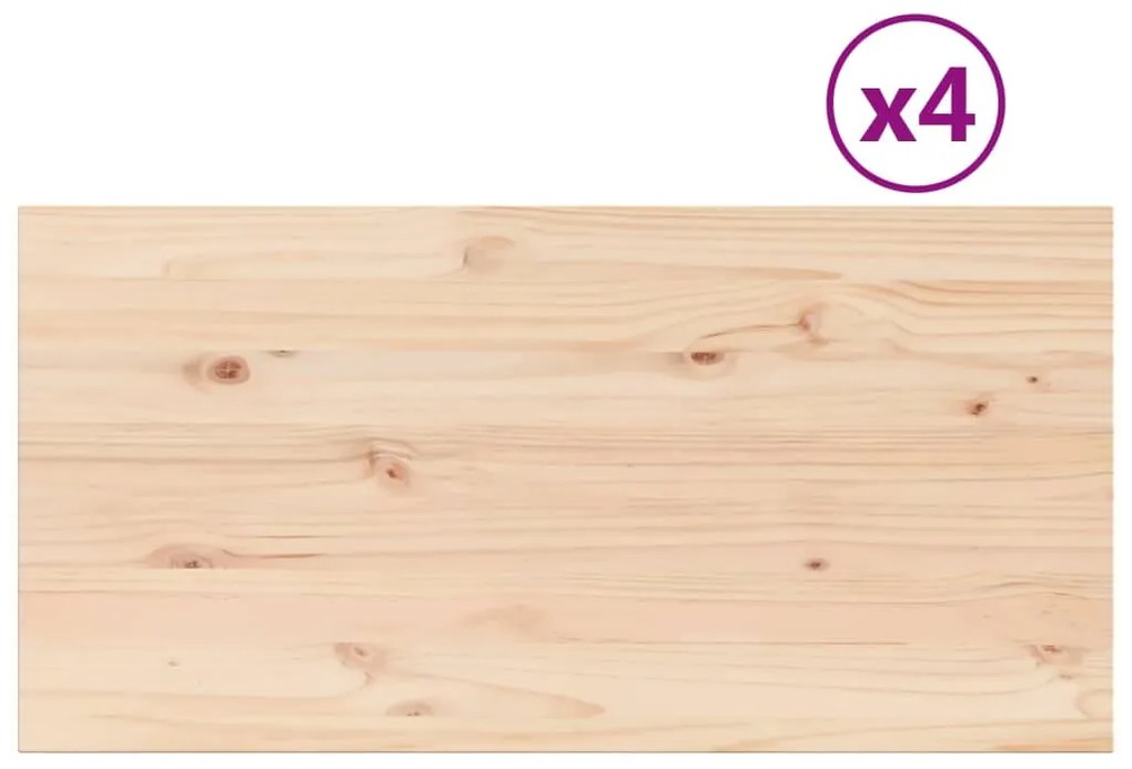 847436 vidaXL Плотове за маси, 4 бр, 100x50x2,5 см, правоъгълни, бор масив
