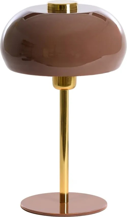 Кафява настолна лампа с метален абажур (височина 34 cm) Surin – Light &amp; Living